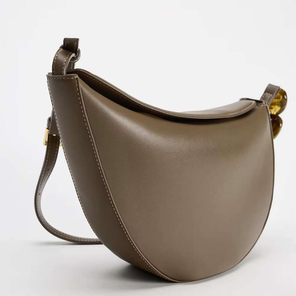 Fashion Beading Shoulder Half Moon Handbags PU Leather Crossbody Bags For Women Designer Underarm Bag Hobo Tote New
