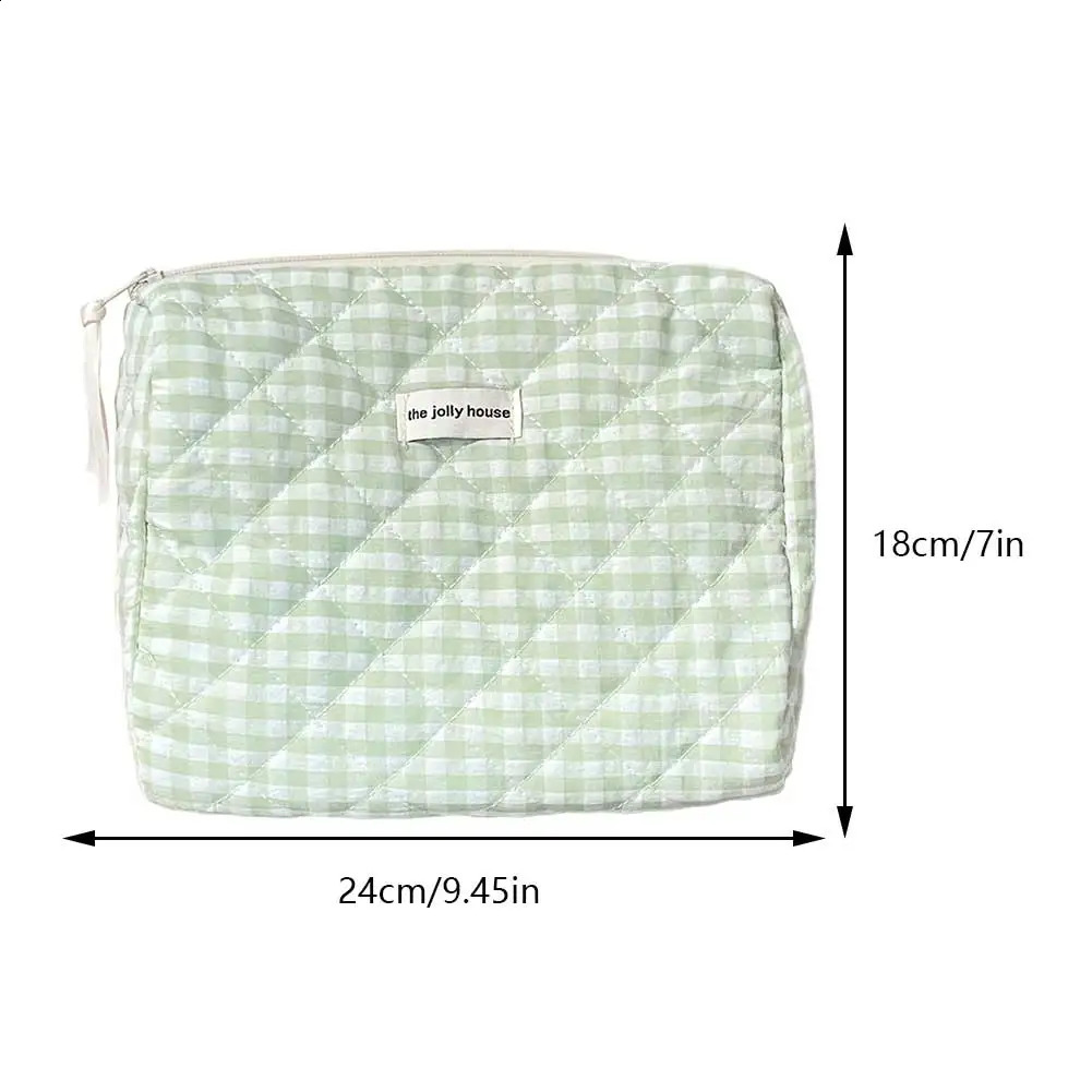 Plaid Checkered Travel Makeup Pouch Large Capacity Makeup Organizer Storage Bag Cosmetic Organizer Case for Women and Girls 250120