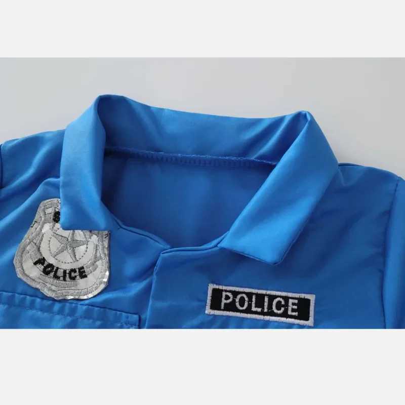 Girl Deluxe Police Dress Dressup Costume Justice Heroes Police Officer Uniform Send Walkie Talkie Baton Toy Gift Halloween Party W250117