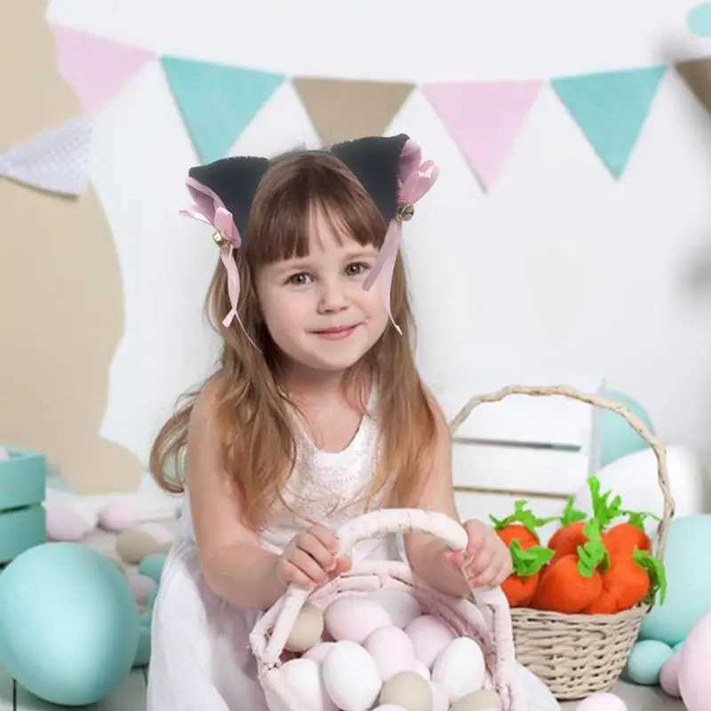Cat Ears and Tail Set Cat Costume White Black 3D Animal Costume for Stage Performances Cosplay Party Kid Easter Cosplay Birthday W250117