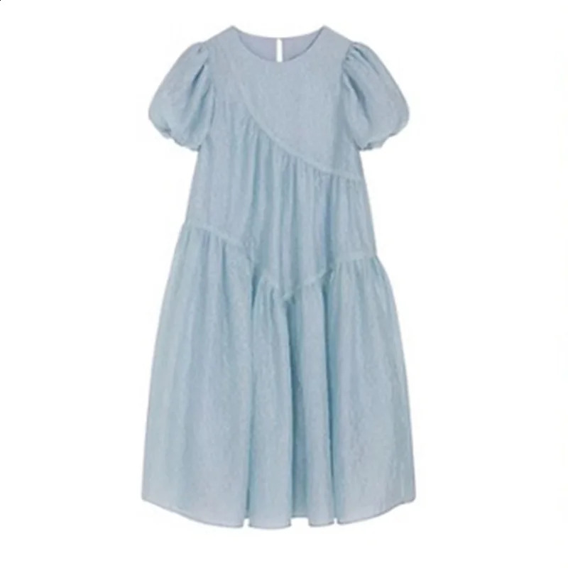 Summer Clothes for Short Lady Puff Sleeve Sweet Oneck Plus Size Pregnant Woman Dobby Dress Maternity Elegant Ball Gown Dresses 250114