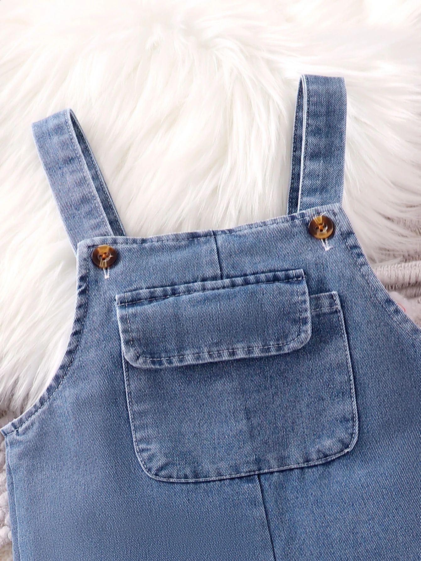 Autumn Style For Girls Aged 47 Years Old Comfortable And Fashionable Blue Patch Large Pocket Denim Jumpsuit 250117