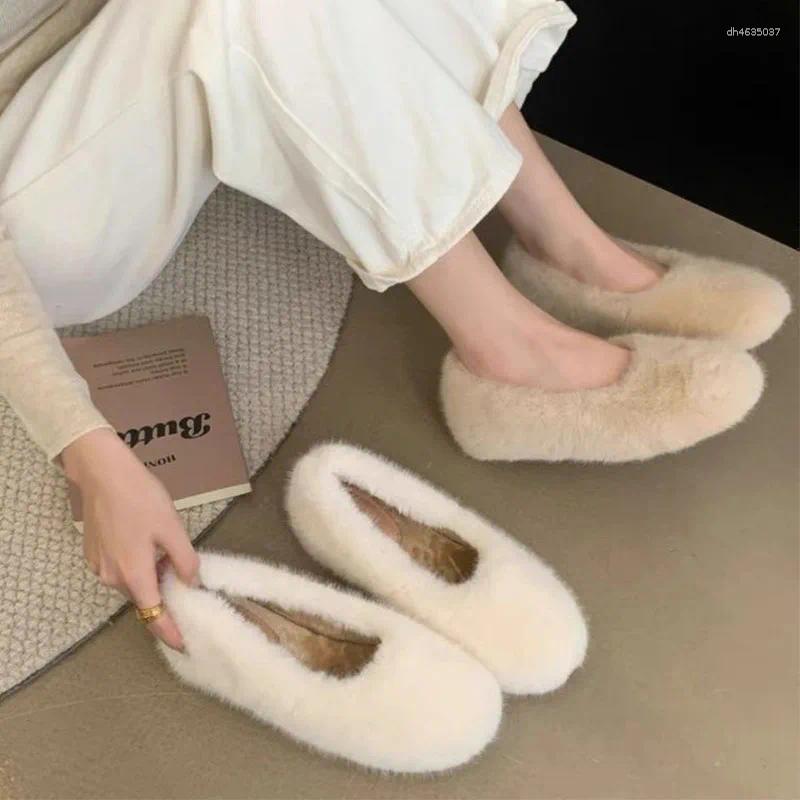 Casual Shoes Winter Women's Keep Warm Plus Veet Flats Fashion Fur Slip On For Women Light Walking atos De r