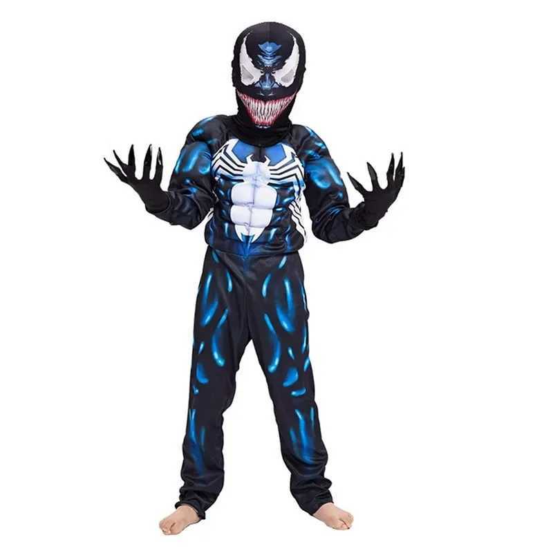 Kids Black Spider Costume Superhero Costume Onesie 3D Spandex Unisex Jumpsuit Bodysuit for Kids Halloween Cosplay W250117