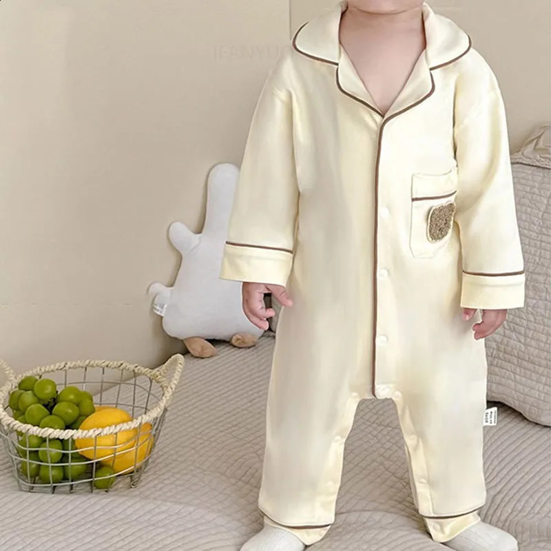 Baby Spring Autumn Home Clothes Kids Boys Girls Infant Bodysuit Pajamas Soft Breathable Cotton Children Sleepwear Jumpsuits 250117