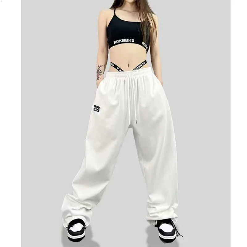 Drawstring n Sports Pants for Women Hiphop High Waist Trendy Long Trousers Spring Summer Allmatch Womens 250109Z
