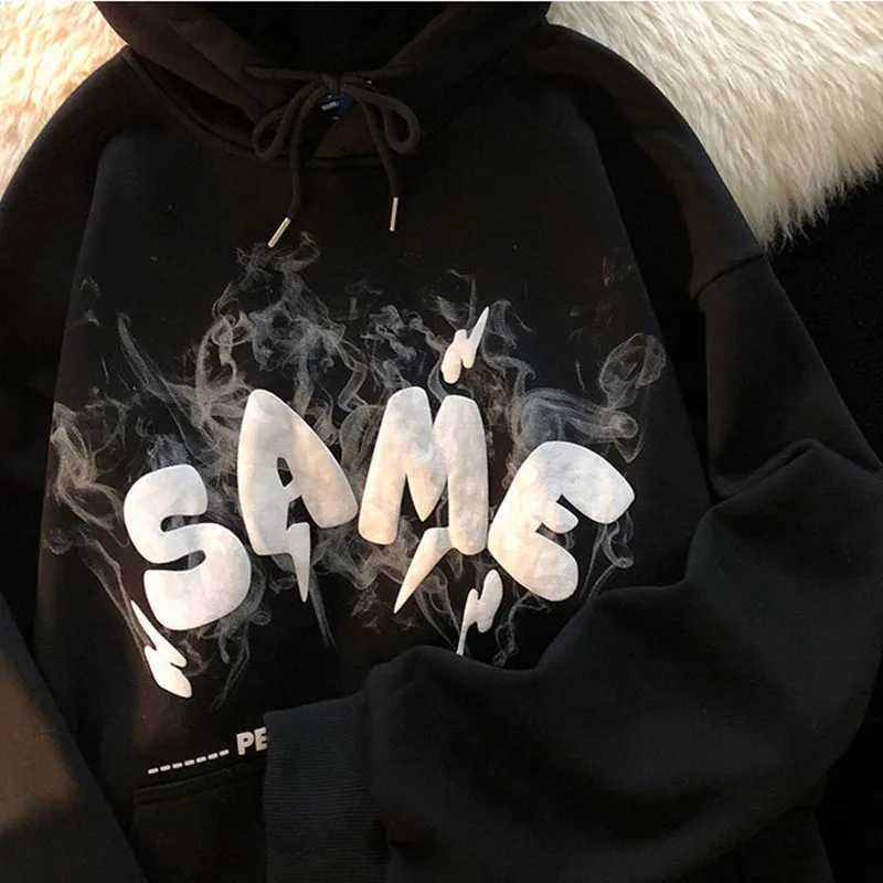 Womens Sweater Y2k Angel Earrings Letter foam Garbage Hoodie Gothic Clothing Super Dalian Hoodie Harajuku Pullover Vintage Aesthetics W250117