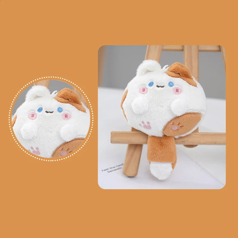 Kawaii Long Tail Cat Plush Doll Pendant Cute Soft Stuffed Keychain High Quality Lovely Gift Bag Decoration Car Key Accessories250114
