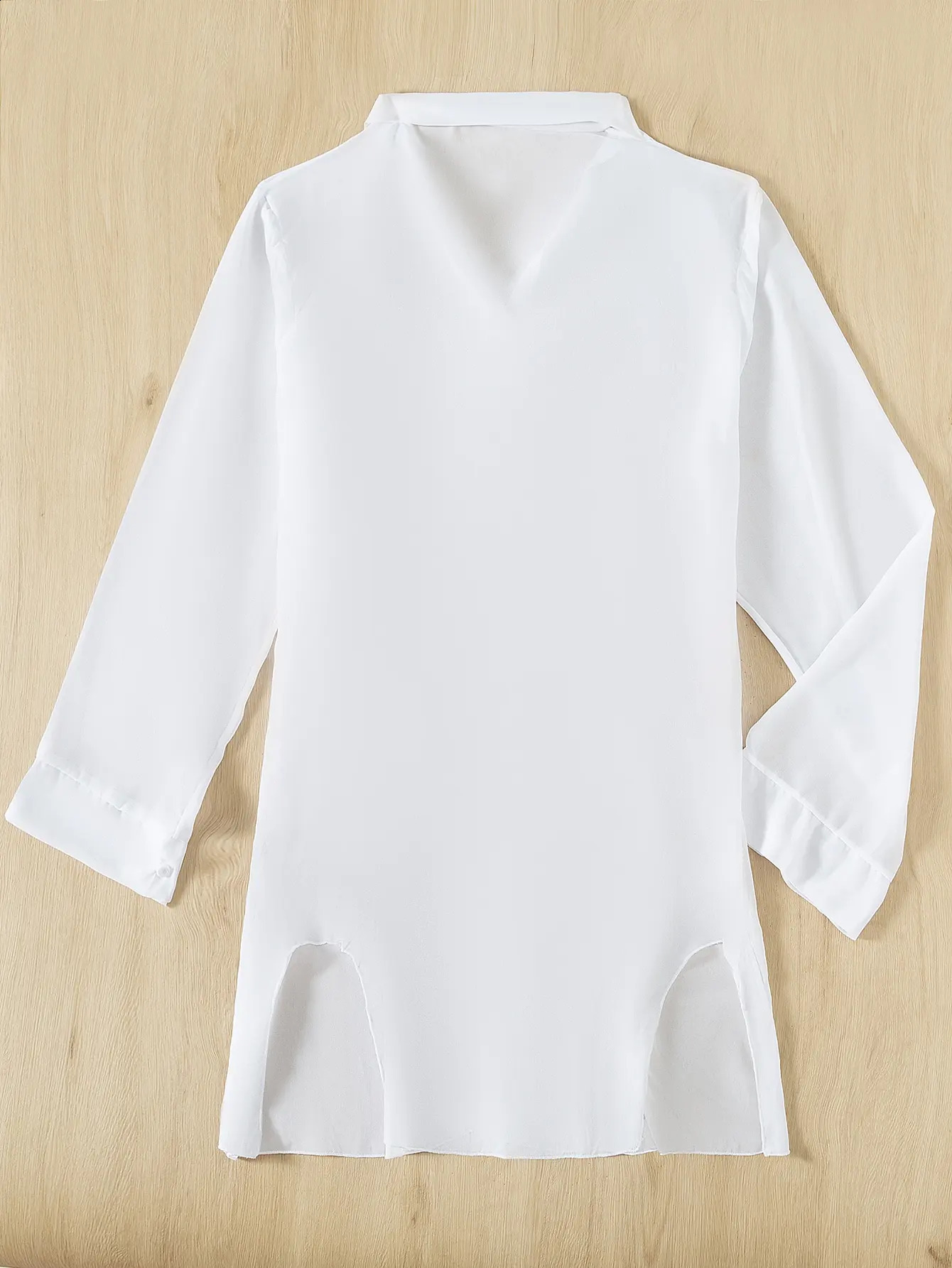 Plain Open Front Kimono Beach Cover Up Women Long Sleeve Tunic Dress 2024 Swimsuit Swimwear Bathing Suit 250122