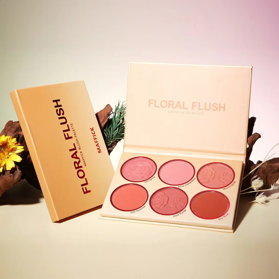 6 Colors Powder blush Orange Warm Autumn and Winter Rose petals Blush plate Blusher Powder Makeup Professional Makeup 250121