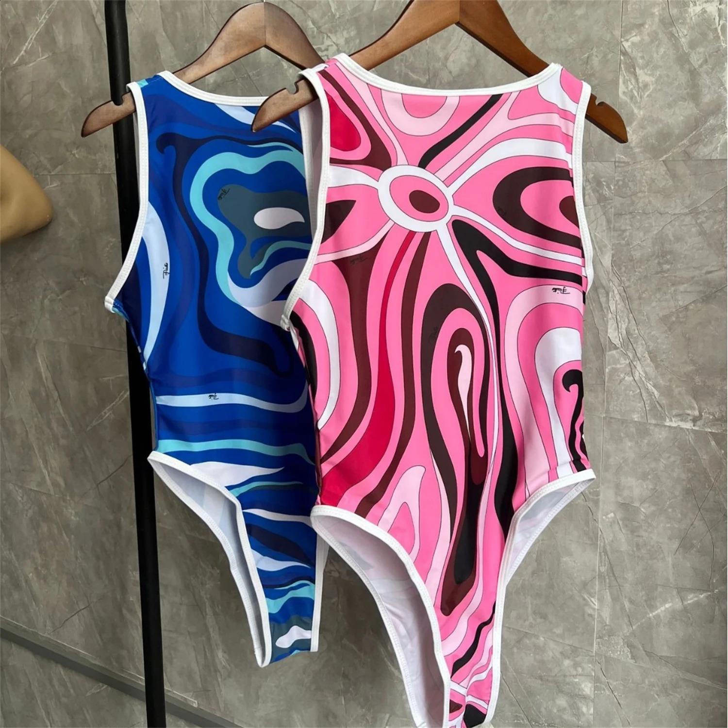 Swimsuit women cover belly slim conservative fashion letter print sexy backless triangle one-piece fashion 250109