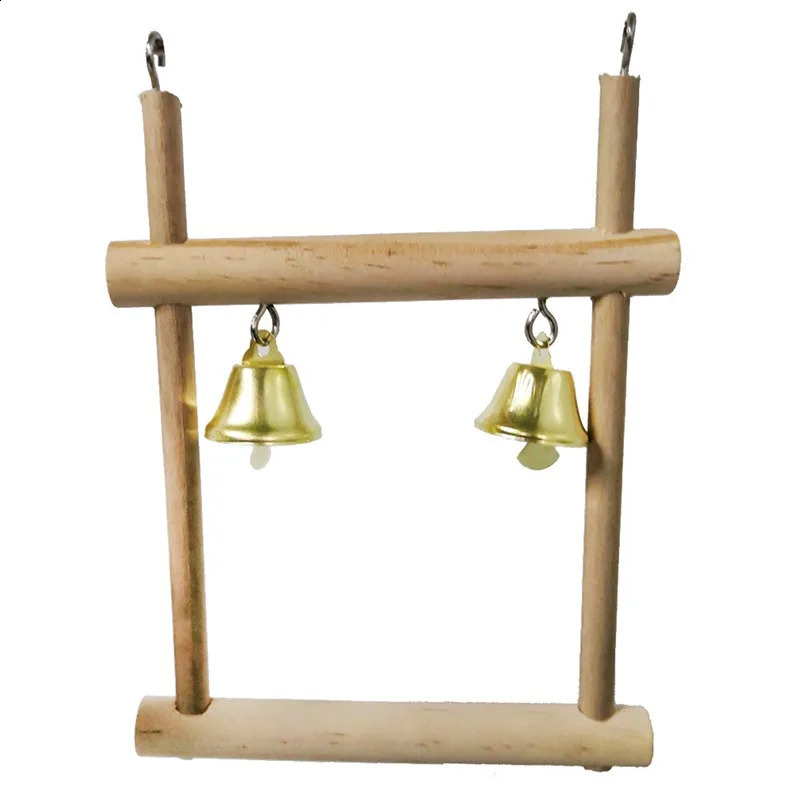 8PCS Set Combination Parrot Bird Toys Wood Articles Bite Pet Bird Toys For Parrot Training Bird Toy Swing Ball Bell Standing 250121