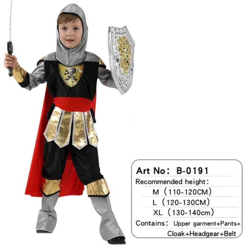 Halloween Kids Royal Warrior Knight Costumes Boys Soldier Children Medieval Roman Cosplay Carnival Party Fancy Dress No Weapons W250117