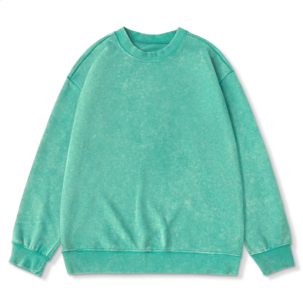 Thick Washed Sweatshirt For Men Women Cotton Loose ONeck Oversized Clothing Korean Y2k Tops Casual Vintage Long Sleeve Hoody 250122