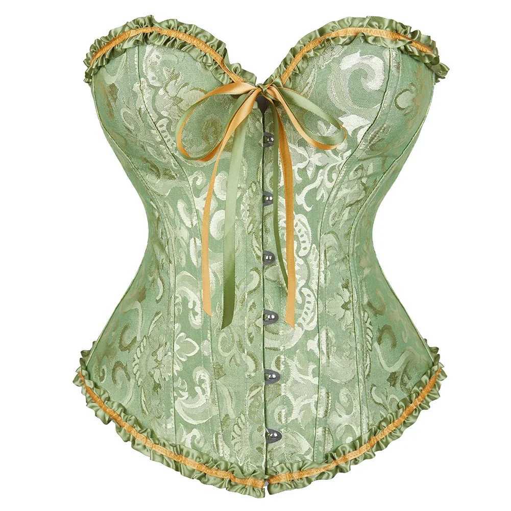 Victorian Corset Top Women Vintage Bustier Lace up Boned Shapewear Gothic Fashion Jacquard Overbust Corset W250120