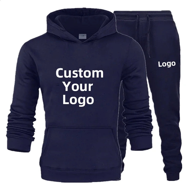 Mens Fashion Tracksuit Casual Customize your Sport Suit Jogging Suit diy printing Hoodie Pants Set 250117