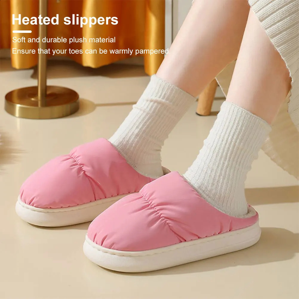 Electric Heating Slippers Adjustable Temperature Heated Slipper Boot Electric Foot Warmer Winter Heated Boots Christmas Gifts 250120