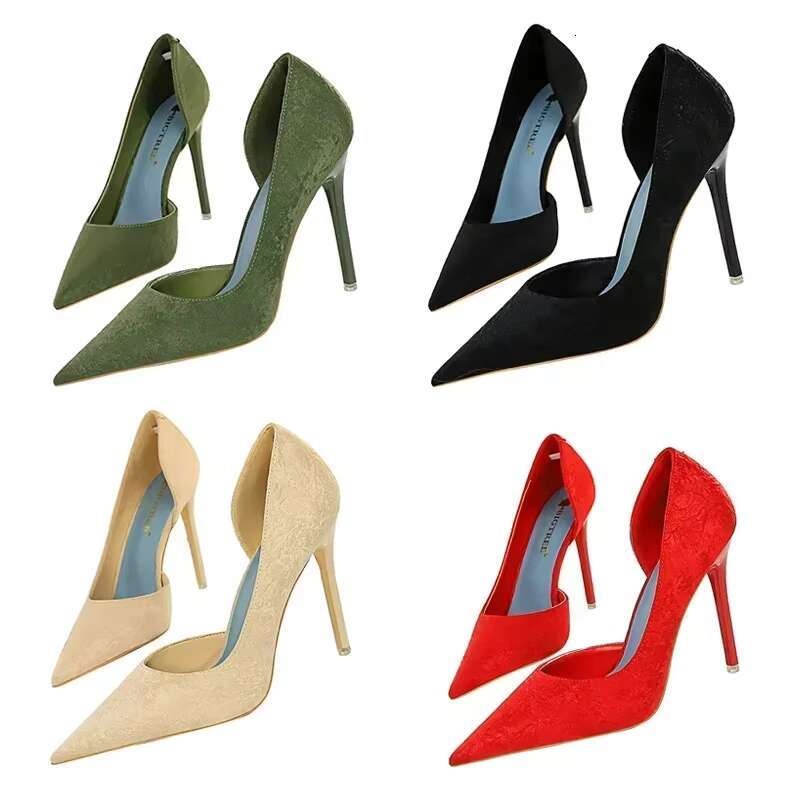 Plus Size 34-43 Women 7cm 10.5cm High Wedding Bridal Designer Pumps Lady Banquet Stiletto Nightclub Low Heels Shoes