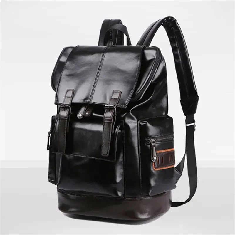 Pu Leather Backpacks Fashion Vintage Notebook Laptop Backpack Male Large Capacity Backpacks for Men and Women Casual Bags 250122