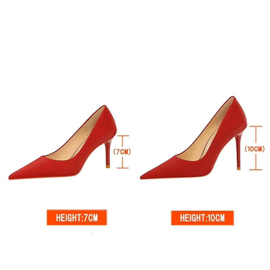 Women 7cm High Heels Versatile Solid Color 2024 Silk Satin Party Pumps Lady Fashion Classic Valentine Pointed Toe Colorful Shoes