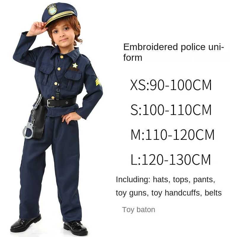 Childrens police costume role-playing childrens game costume performance dance party anime role-playing W250117