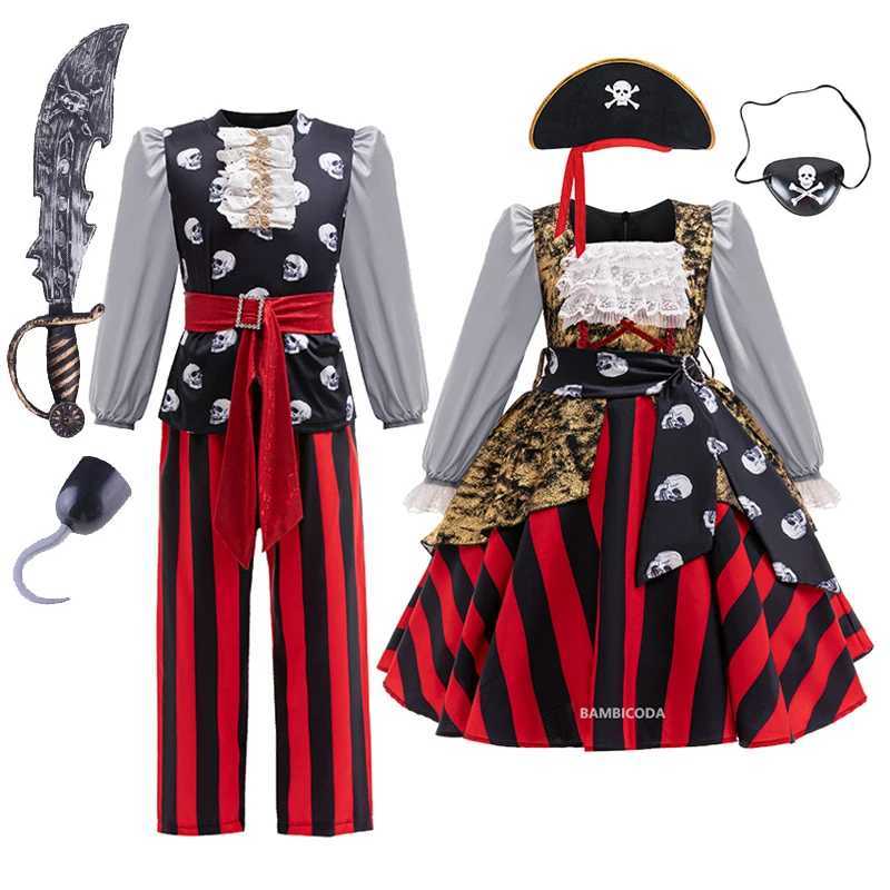 Boys Buccaneer Pirate Captain Hook Costume Cosplay Kids Halloween Purim Fancy Dress 4-10Years Carnival Party Fancy Costume W250117