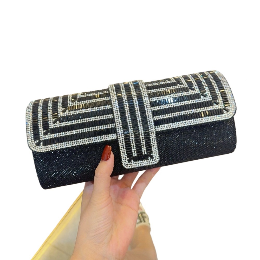 Water Diamond Sparkling Chain Dinner Handheld Dress Bride Wedding Bag, Celebrity Handbag, Women's Banquet Bag