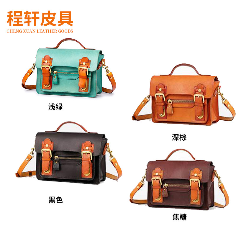 Crossbody Genuine Leather British Personalized Handheld Women's Fashion Small Commuter Shoulder Bag