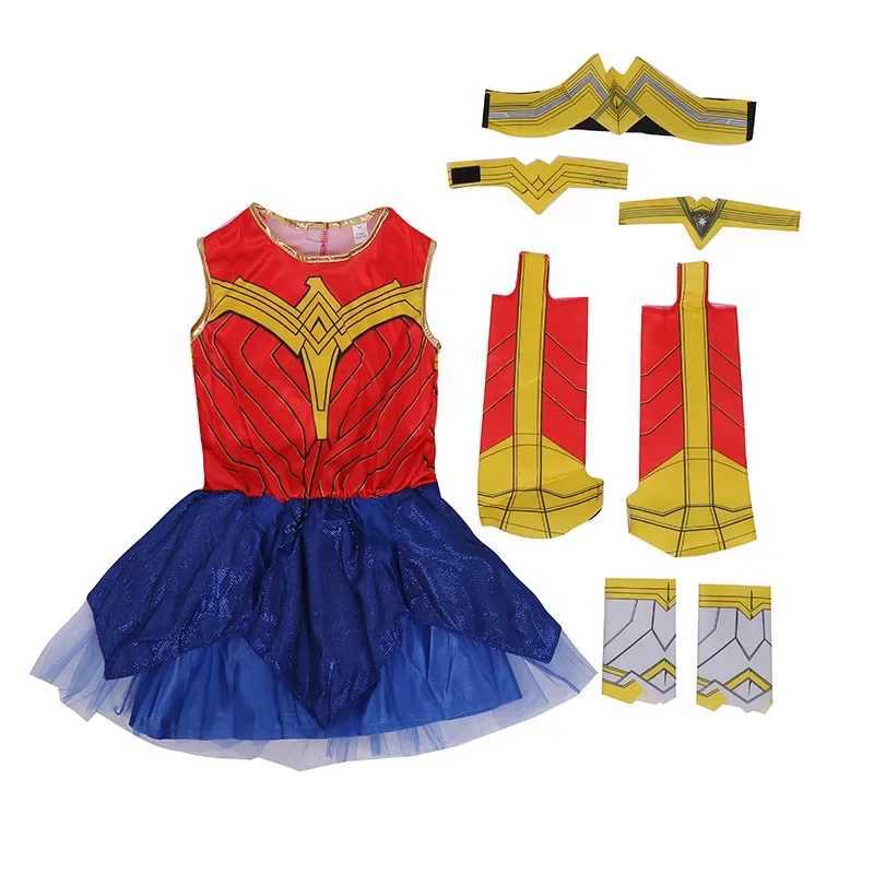 Anime Deluxe Child Dawn of Justice Wonder Woman Girl Superhero Halloween Cosplay Fantasy Fancy Dress Costume Cosplay Costumes W250117