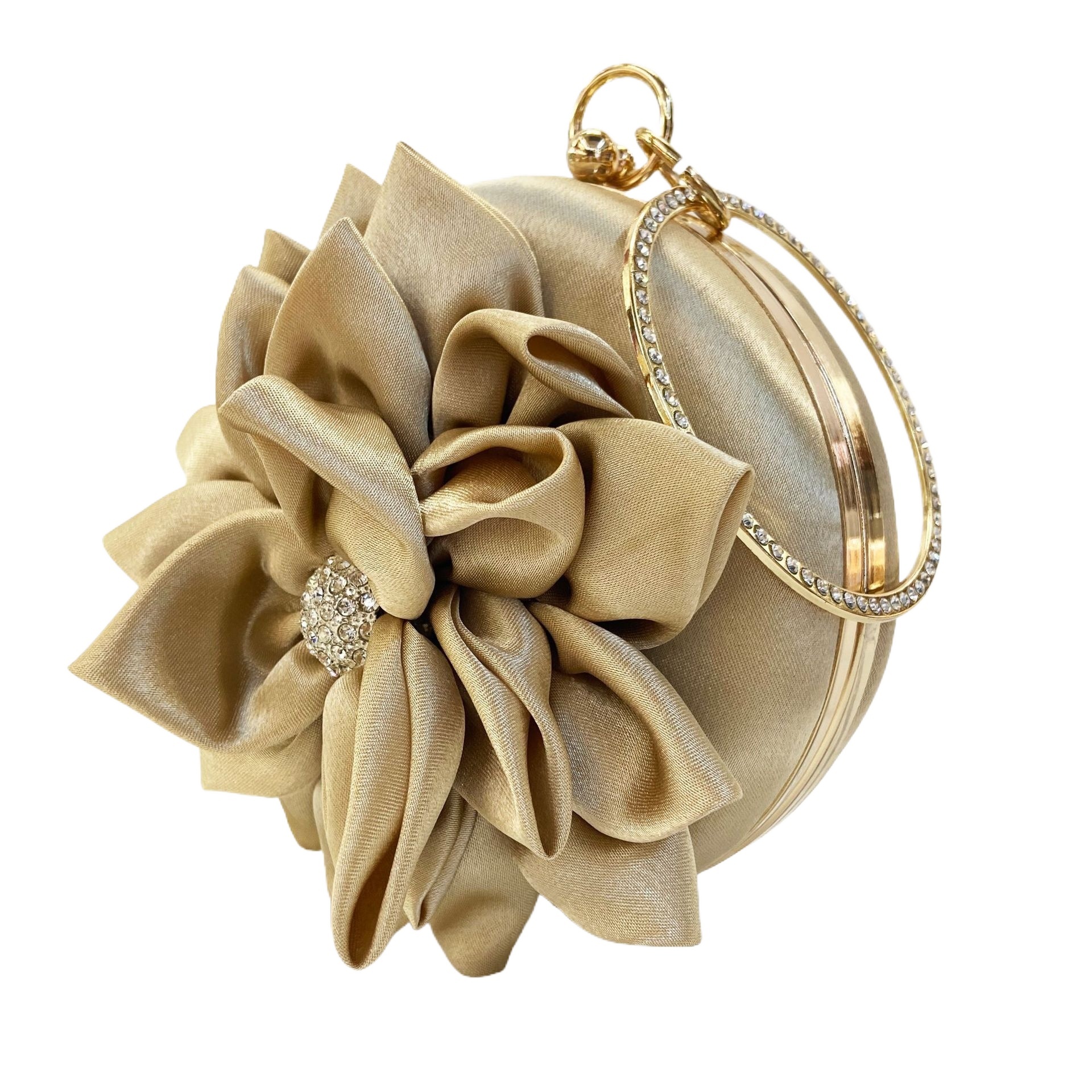 New Flower Banquet Women's Handheld Red Round Evening Crossbody Ancient Style Dress Qipao Bag