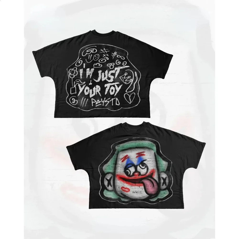 Y2k Top Oversized Printed Graphic T Shirts Hip Hop Punk Men and Women Short Sleeved Cotton Tops Harajuku Retro Goth Streetwear 250118