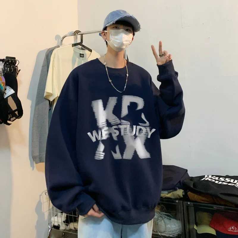 Mens Gothic letter Crewneck sweatshirt autumn hip-hop fashion wool pullover hoodie Hombre Y2K streetwear oversized clothing W250117