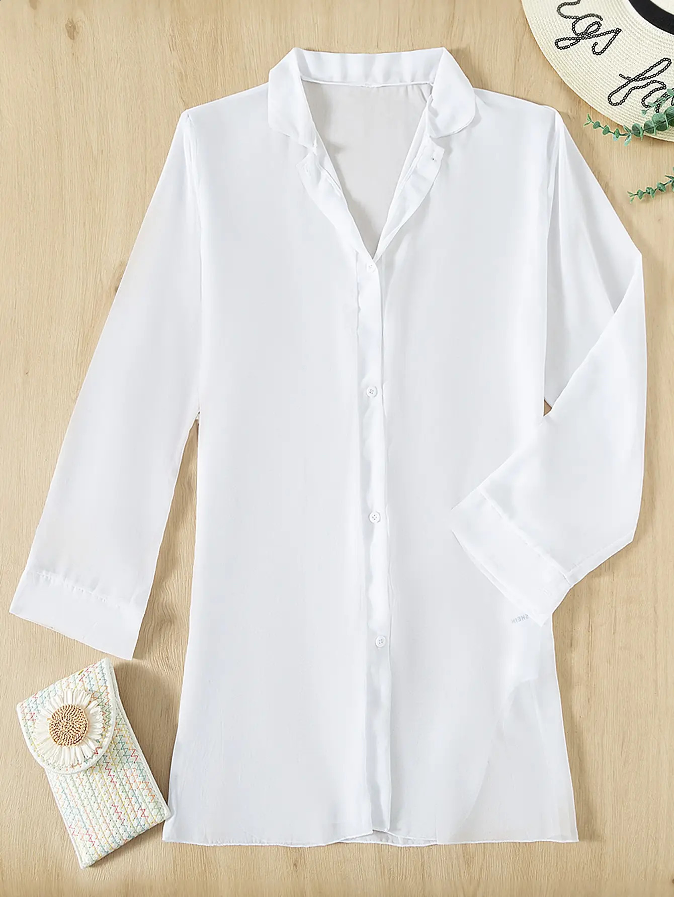 Plain Open Front Kimono Beach Cover Up Women Long Sleeve Tunic Dress 2024 Swimsuit Swimwear Bathing Suit 250122