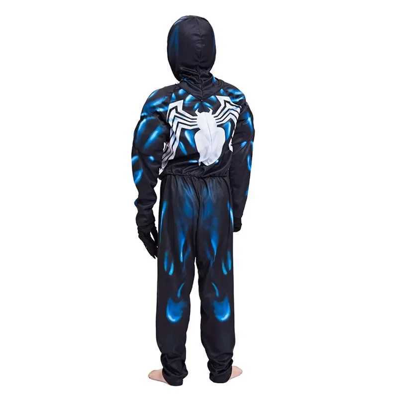 Kids Black Spider Costume Superhero Costume Onesie 3D Spandex Unisex Jumpsuit Bodysuit for Kids Halloween Cosplay W250117