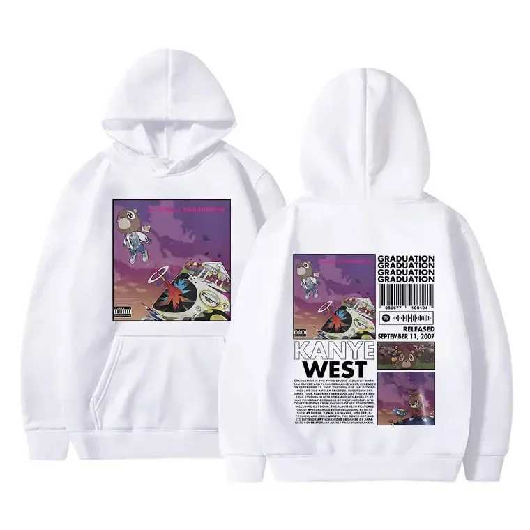 Rapper Graduation Printed Hoodie Mens Cool Streetwear Popular Hip Hop Casual Sweatshirt Oversized Casual Clothing W250117