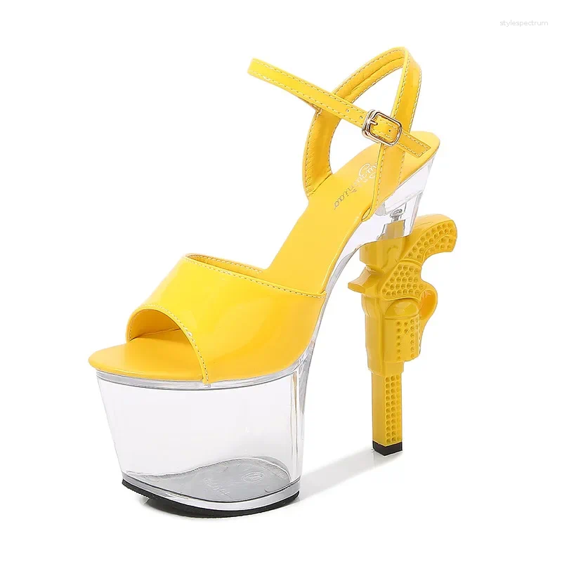 Sandals Black Waterproof Platform Women's Pumps Summer 17CM High Heel PVC Walk Show Fashion Club Transparent Stripper Shoes