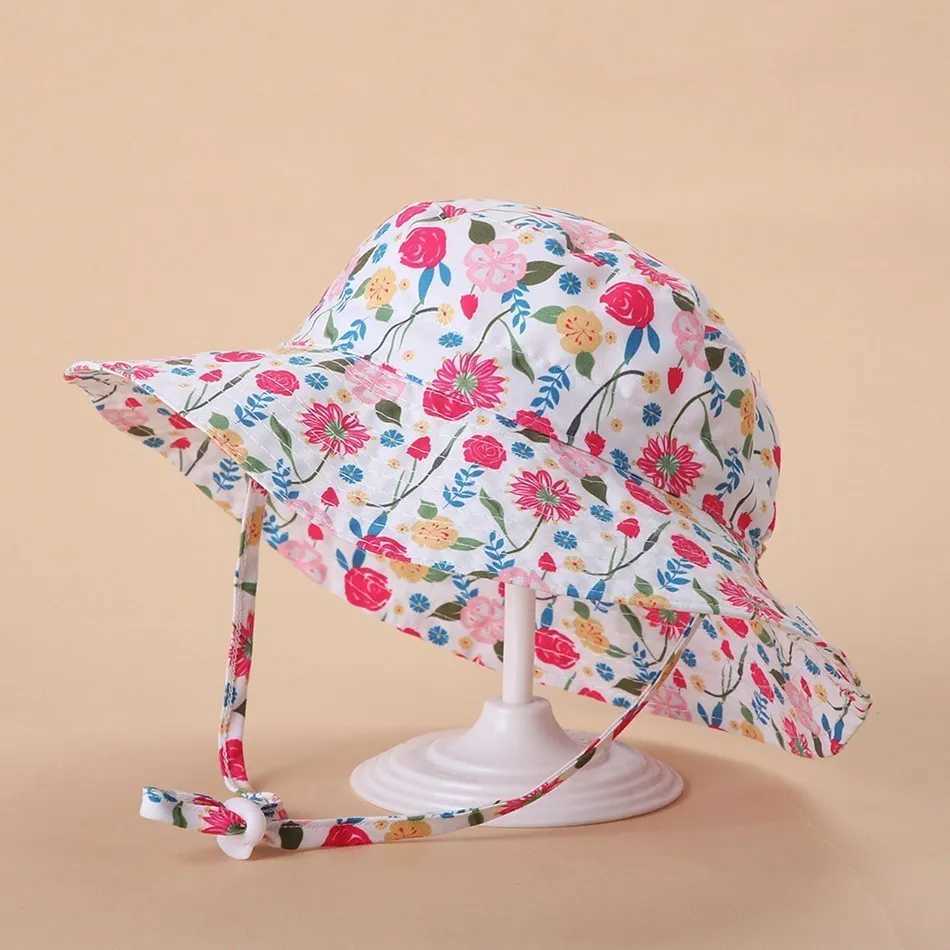 Children Hat Toddler Boys Girls Summer Cartoon Panama Sun Hat Baby Beach Fisherman Bucket Hat Kids Ear Cover Caps 0-8 Years M250121