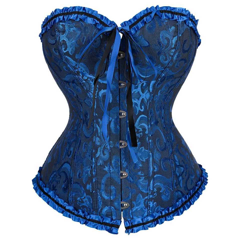 Victorian Corset Top Women Vintage Bustier Lace up Boned Shapewear Gothic Fashion Jacquard Overbust Corset W250120
