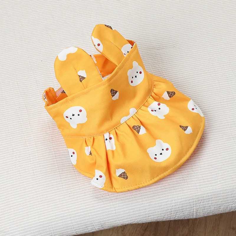 Summer Baby Sun Hat Fashion Cute Cartoon Printing Small Ear Kids Beach Sunshade for Boy Girl Wide Brim Toddler Visor Caps M250121