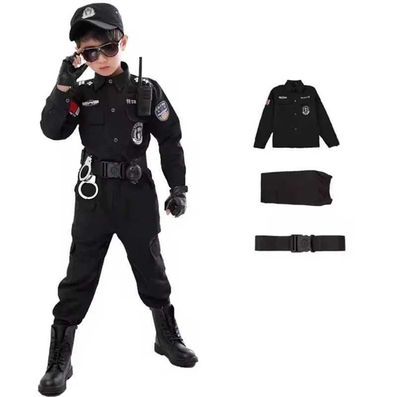 2024 New Children Boys Girls Funny Policeman Costumes Kids Police Uniform Cosplay Clothing Suit Halloween Party Carnival Gift W250117