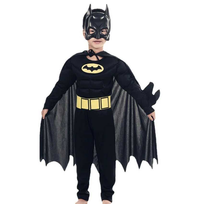 Kids boy Bat Costume with Mask and Cape Halloween Cosplay Costume Movie Character Jumpsuit Bat Dark Knight Rises Dress Up W250117
