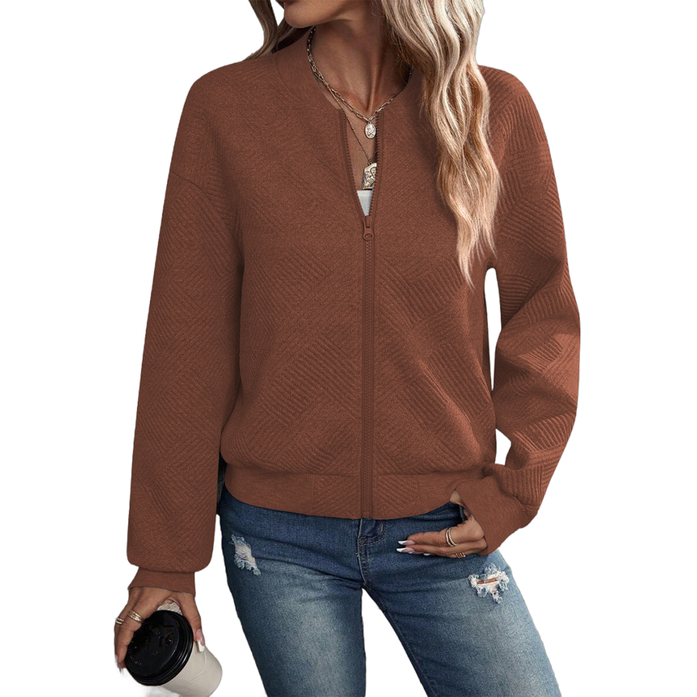Womens Long Sleeve Knitted Zip Up Sweater Cardigans Sweaters Lightweight Zipper Sweatshirts Jacket