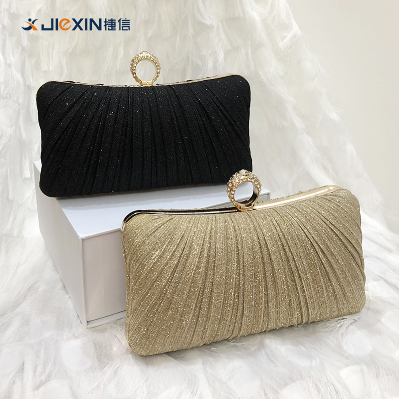 Folded Handheld Evening New Chinese Style Banquet Women's Oblique Cross Hundred Pleated Dress Qipao Bag