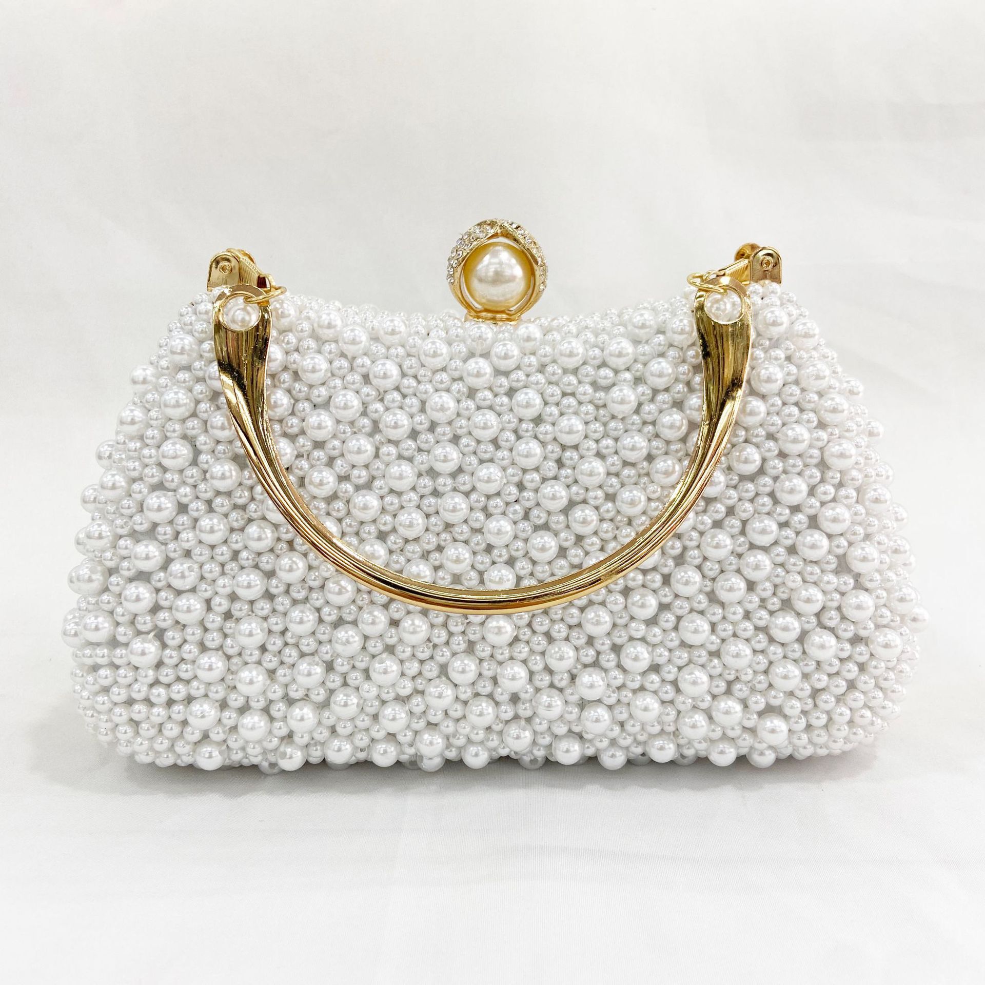 Pearl Handheld Style Single Shoulder Beaded Women's Banquet Cheongsam Evening Dress Bag