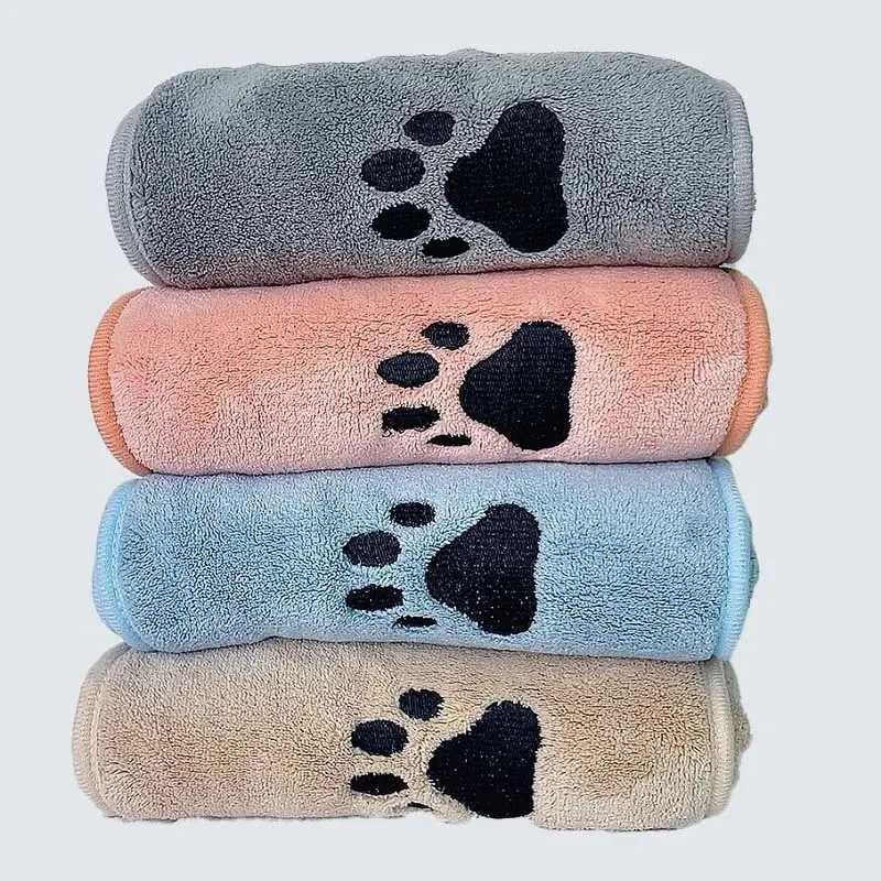 Coral fleece hand-inserted pet towel dog and cat water-absorbing quick-drying bath towel soft bath towel M250118