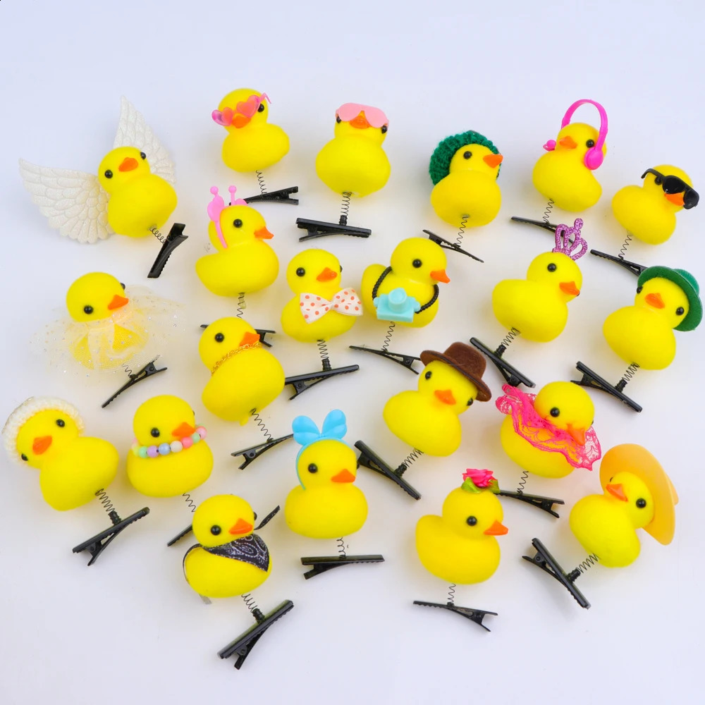 10/20/50/100Pcs/Lot Cartoon Funny DIY Duckbill Clip Children 3D Little Yellow Duck Girl Hairpin Fashion Accessories Party Gifts 250120