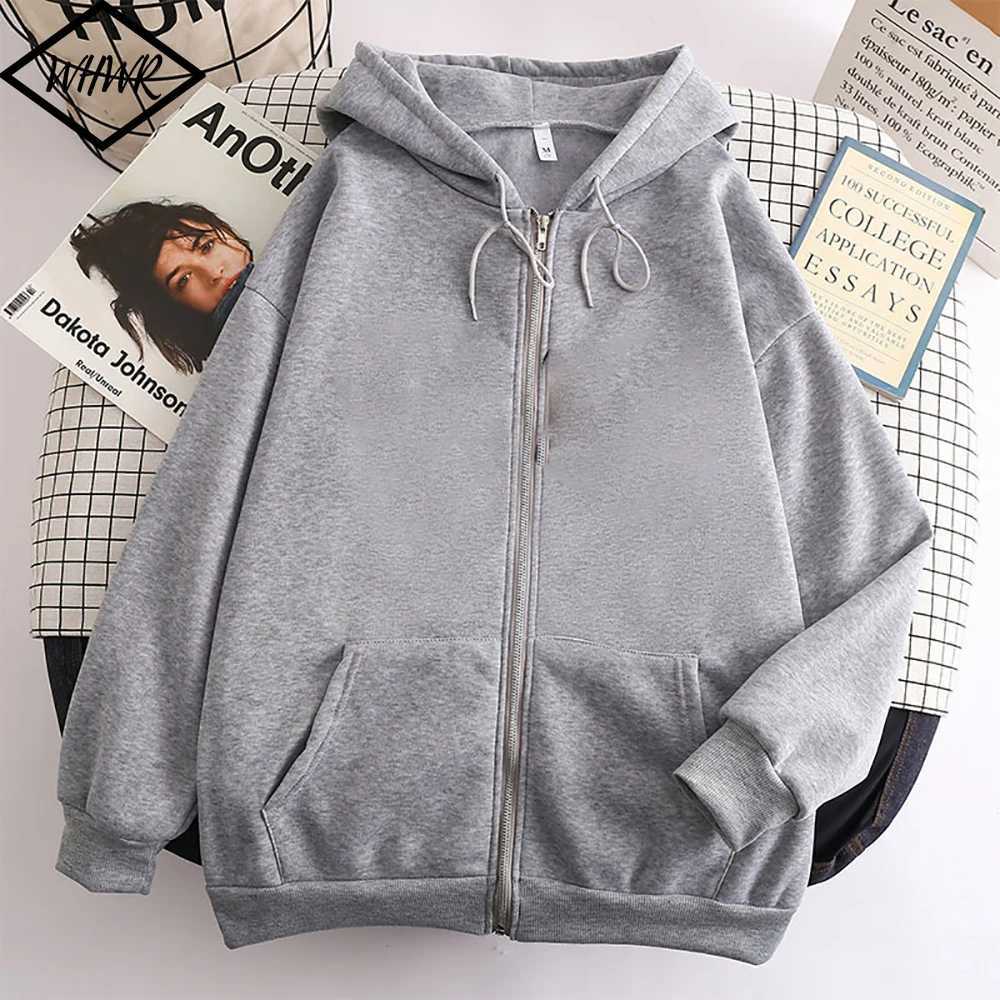 Spring Autumn Men Zip Up Jackets Hip Hop Streetwear Sweatshirts Y2k Hooded Women Long Sleeve Casual Coats Loose Hoodies W250117