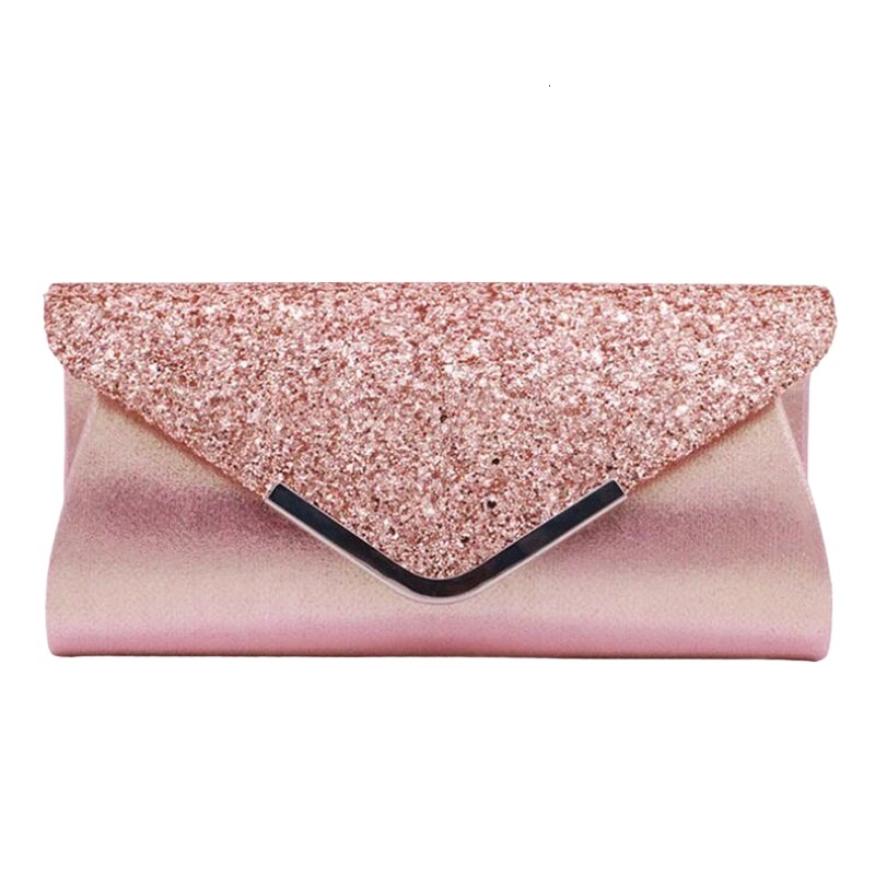 New Fashion PU Glitter Women's Handheld Banquet Evening Dress Chain Bag