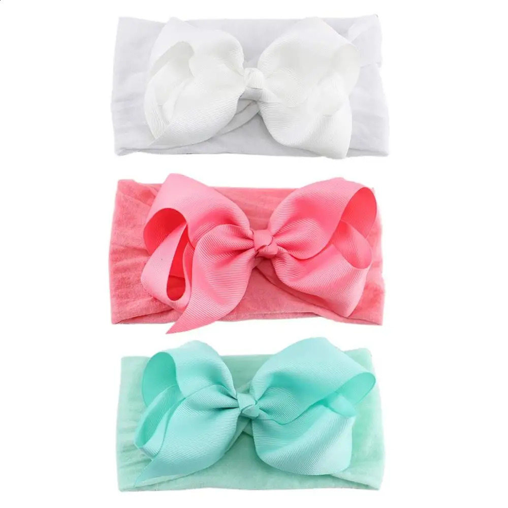 20 Pieces 6 Inch Soft Elastic Nylon Headbands Hair Bows Headbands Hairbands for Baby Girl Toddlers Infants borns 250120