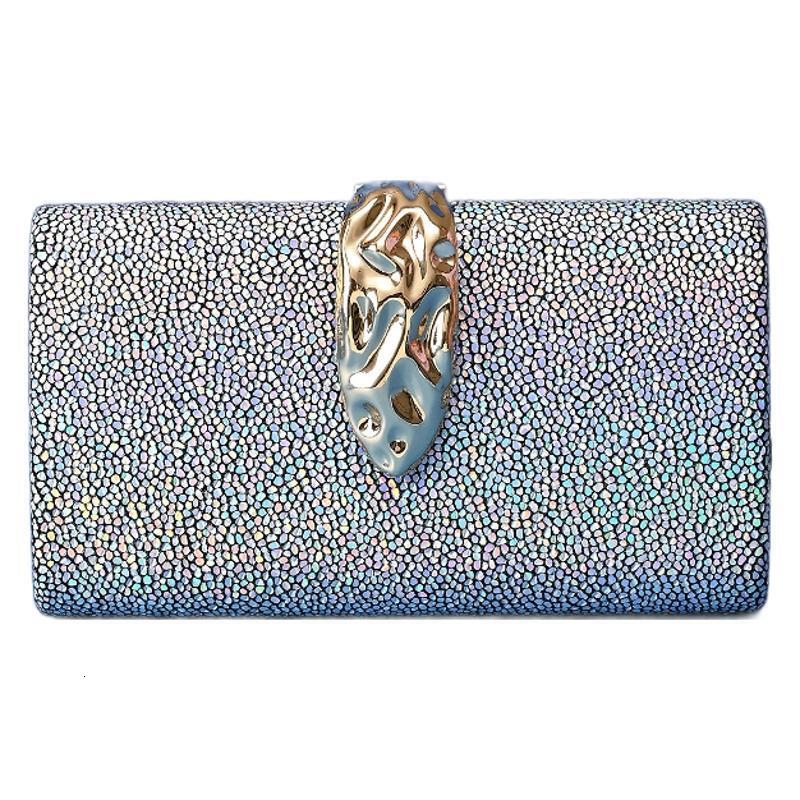 Colorful Metal Crack Simple Dinner Personalized Dress, Wedding Hand-Held Bag, Evening Bag
